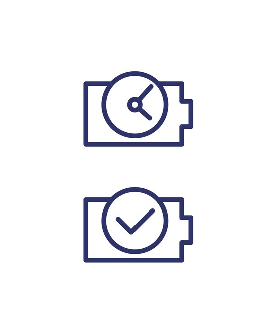 Iconos de la línea de tiempo de carga de la batería