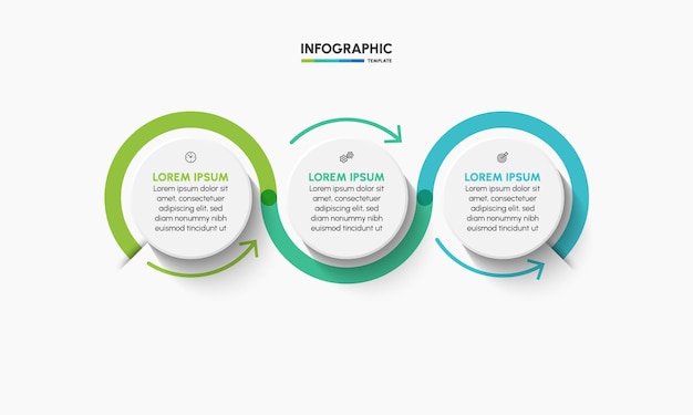 Iconos de línea de tiempo de infografía empresarial diseñados para plantilla de fondo abstracto