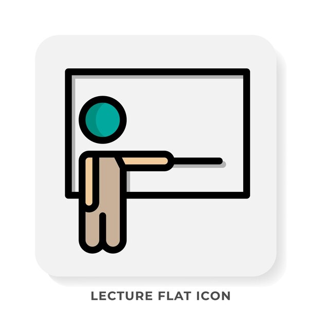 Iconos lineales de conferencias profesor maestro sala de clases íconos planos