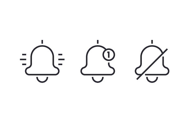 Iconos lineales de notificación en blanco