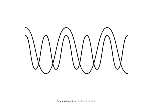 Iconos lineales de ondas sonoras conjuntos de ilustración vectorial