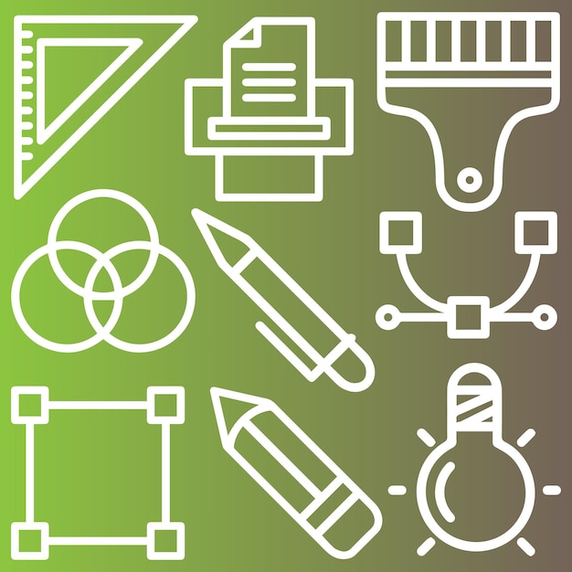 Iconos lineales simples en un vector de estilo moderno