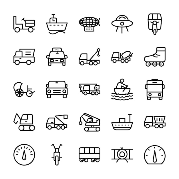 Iconos de líneas de automóviles