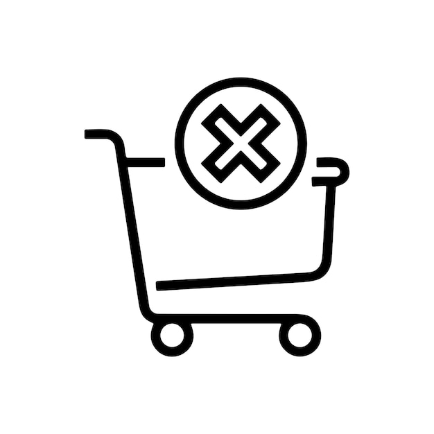 Iconos de líneas delgadas vectoriales de supermercados y centros comerciales