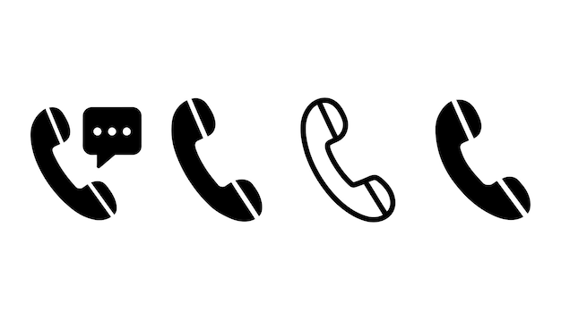Iconos de llamadas Comunicación Símbolos vectoriales de contacto y soporte