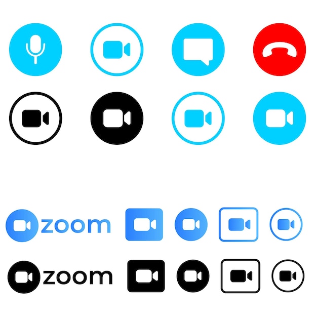 Iconos de llamadas de video configurados Conferencias de video Colecciones de botones de chat de video en línea aplicación de conversación en Internet