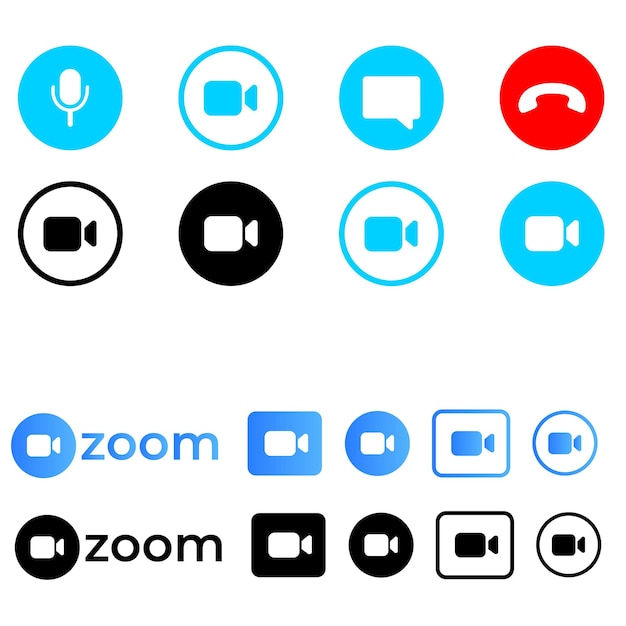 Vector iconos de llamadas de video configurados conferencias de video colecciones de botones de chat de video en línea aplicación de conversación en internet