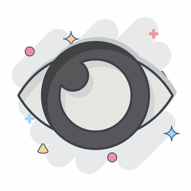 Iconos llamativos Diseño relacionado con el concepto creativo Símbolo de estilos cómicos Ilustración simple
