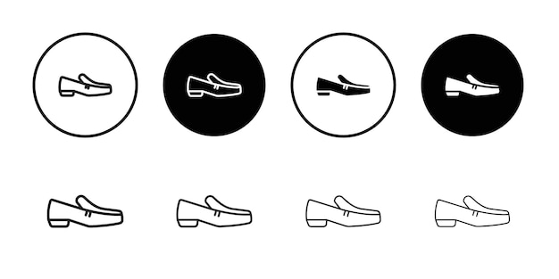 Iconos de loafer Conjunto de ilustraciones de líneas delgadas