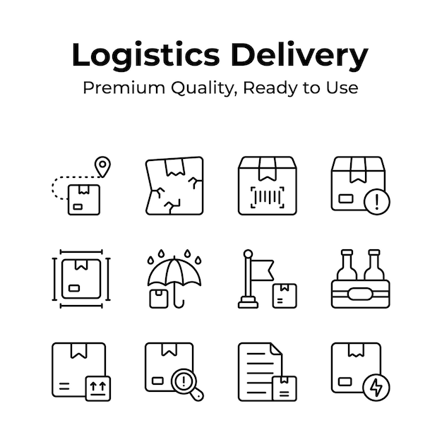Iconos de logística y entrega hermosamente diseñados