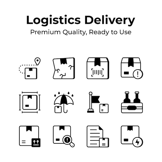 Iconos de logística y entrega hermosamente diseñados