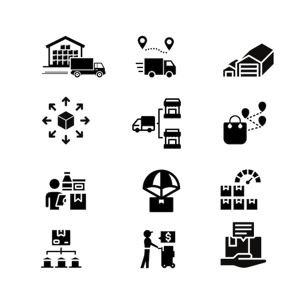 Iconos de logística y entrega
