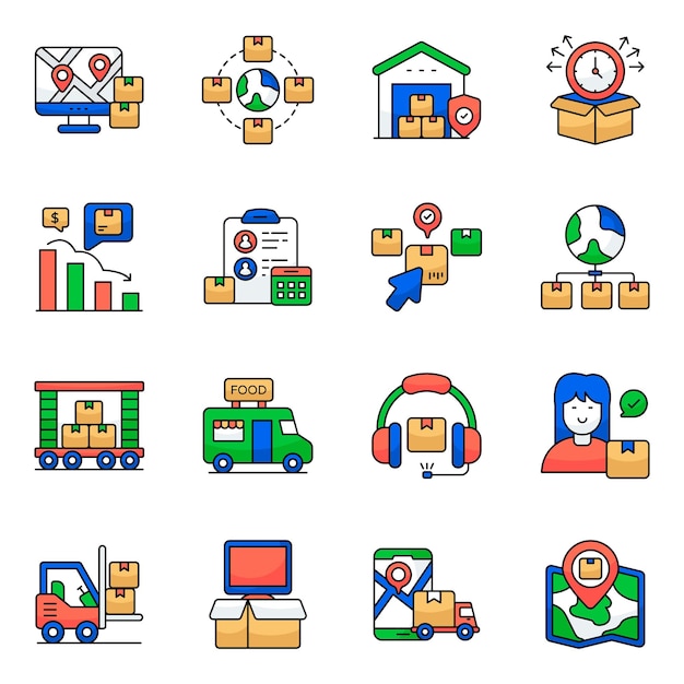 Iconos de logística y entrega
