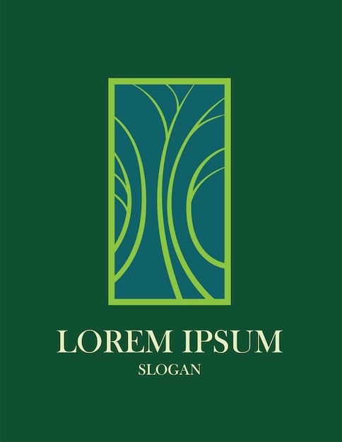 Los íconos del logotipo del Árbol de la Vida Los símbolos de la naturaleza orgánica La rama del árbol con signos de hojas La planta natural