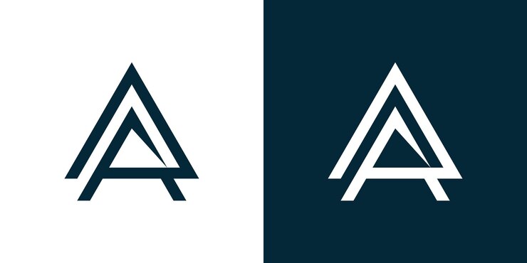 Los íconos del logotipo con las iniciales R y P el logotipo con la letra de las iniciales en forma triangular Simp