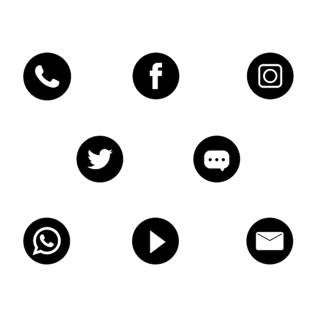 iconos de logotipo de redes sociales logotipo de Facebook Twitter Instagram logotipo de WhatsApp iconos de logotipo