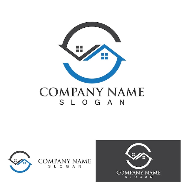 Iconos de logotipo y símbolos de edificios de viviendas