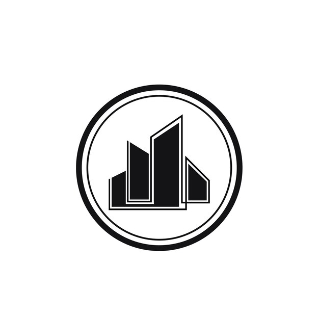 Iconos de logotipo y símbolos de edificios de viviendas