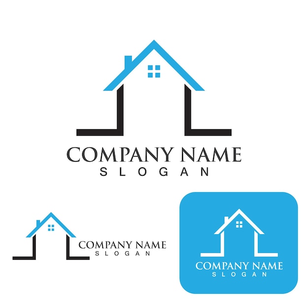 Iconos de logotipo y símbolos de edificios de viviendas