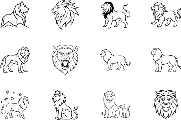 Iconos y logotipos de leones