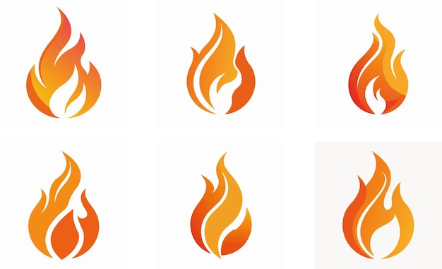 Iconos y logotipos de la llama de fuego