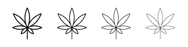 Iconos de malezas Signo ilustrativo plano