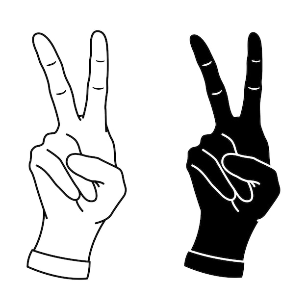 Los íconos de la mano muestran el número dos
