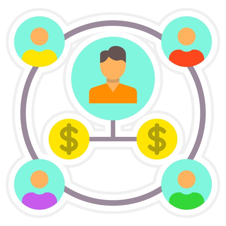 Vector iconos de marketing de afiliados