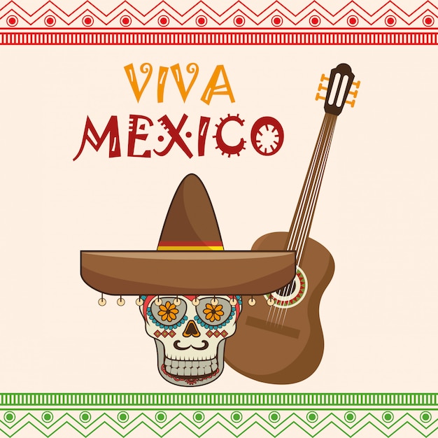 iconos de máscara de calavera mexicana