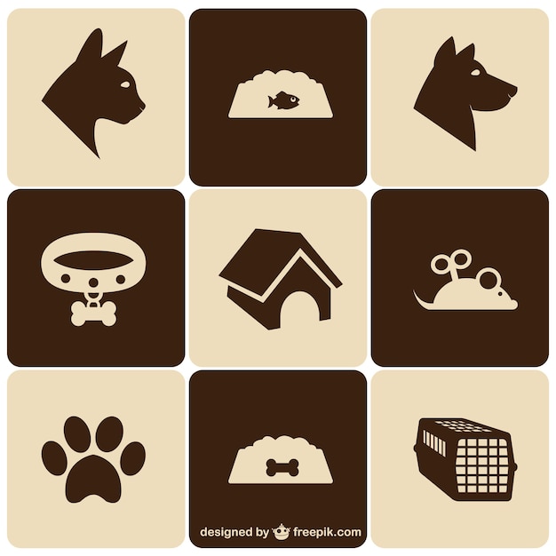 Vector iconos de mascotas