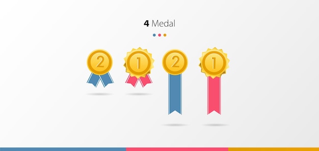 Iconos de medallas de premio Conjunto de vectores