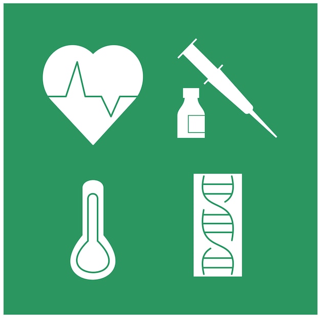 Iconos médicos Conjunto de instrumentos médicos de atención médica del hospital Icones temáticos de medicina de ambulancias