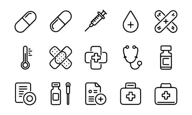 Iconos médicos fijaron
