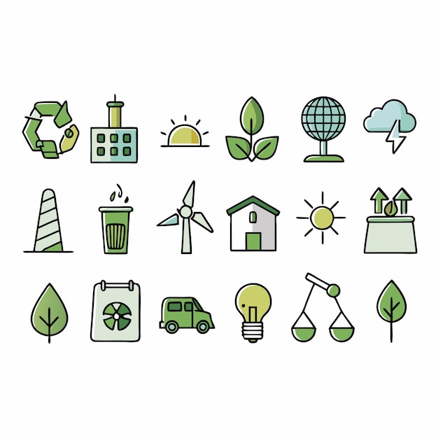 Iconos de medio ambiente y energía