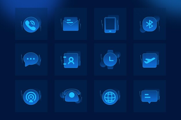 Íconos de medios y comunicaciones Tecnología de íconos de teléfono