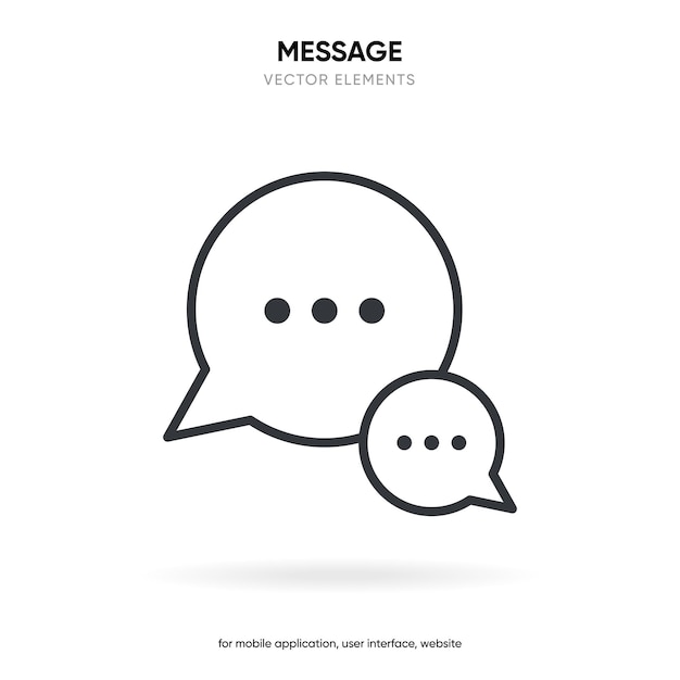 Iconos de mensaje de chat de vector plano 3d aislados sobre fondo blanco Conjunto de iconos de notificación Nuevo correo electrónico