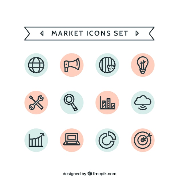 Vector iconos de mercado