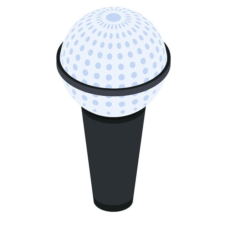 Vector iconos de micrófono isométrico