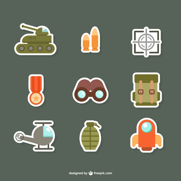 Vector iconos militares