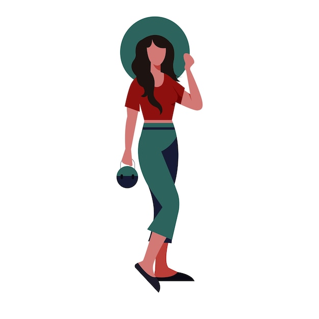 Vector iconos de la moda dama personajes de dibujos animados de diseño moderno elegante