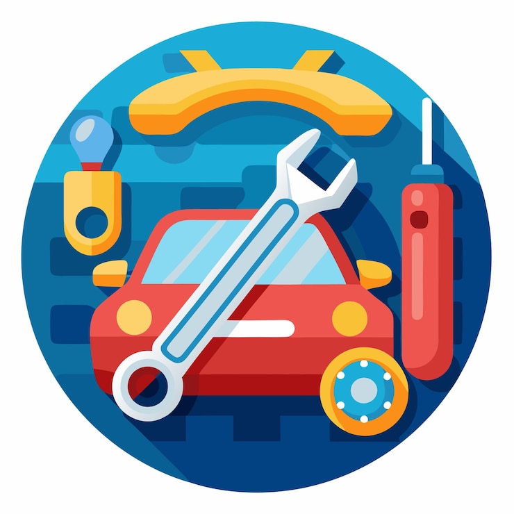 Vector iconos modernos de reparación y mantenimiento móviles conjunto completo para teléfonos inteligentes y servicios automotores