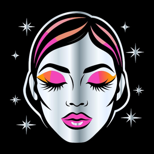 Iconos modernos de salones de belleza cejas labios uñas y cabello en vector para logotipo de esmalte de uñas