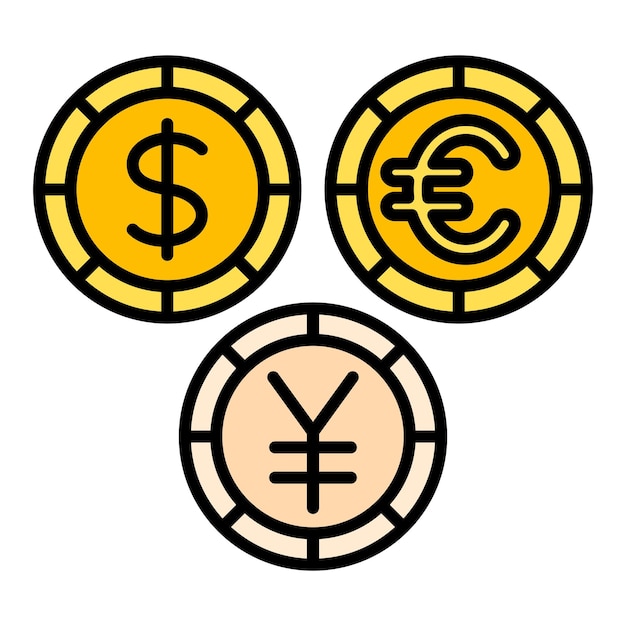 Vector iconos de las monedas