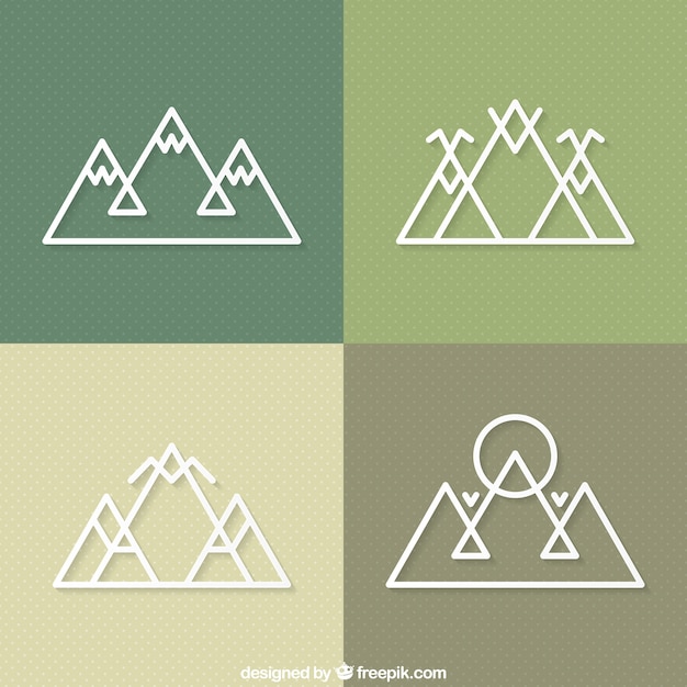 Vector iconos montaña