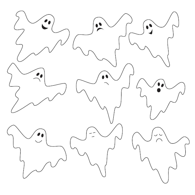 Íconos de mood tracker castings de halloween fantasma frecuentado