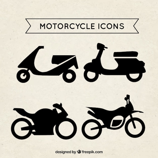 Vector iconos de la motocicleta