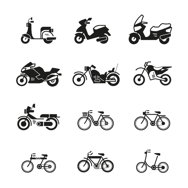 Vector iconos de motos