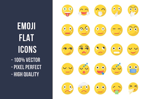 Iconos multicolores planos emoji