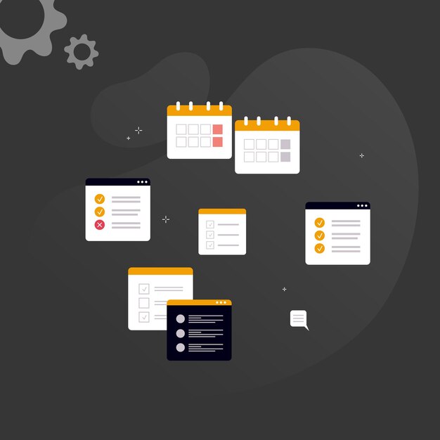 Iconos multicolores simples relacionados con la programación y la comunicación en segundo plano perfectos para el sitio web