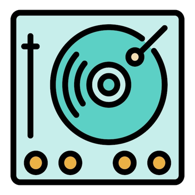 Iconos de música de placas Contorno de placas de música Iconos vectoriales de color plano aislado
